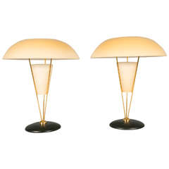 Pair of Glass Table Lamps by Toso, Murano, circa 1970