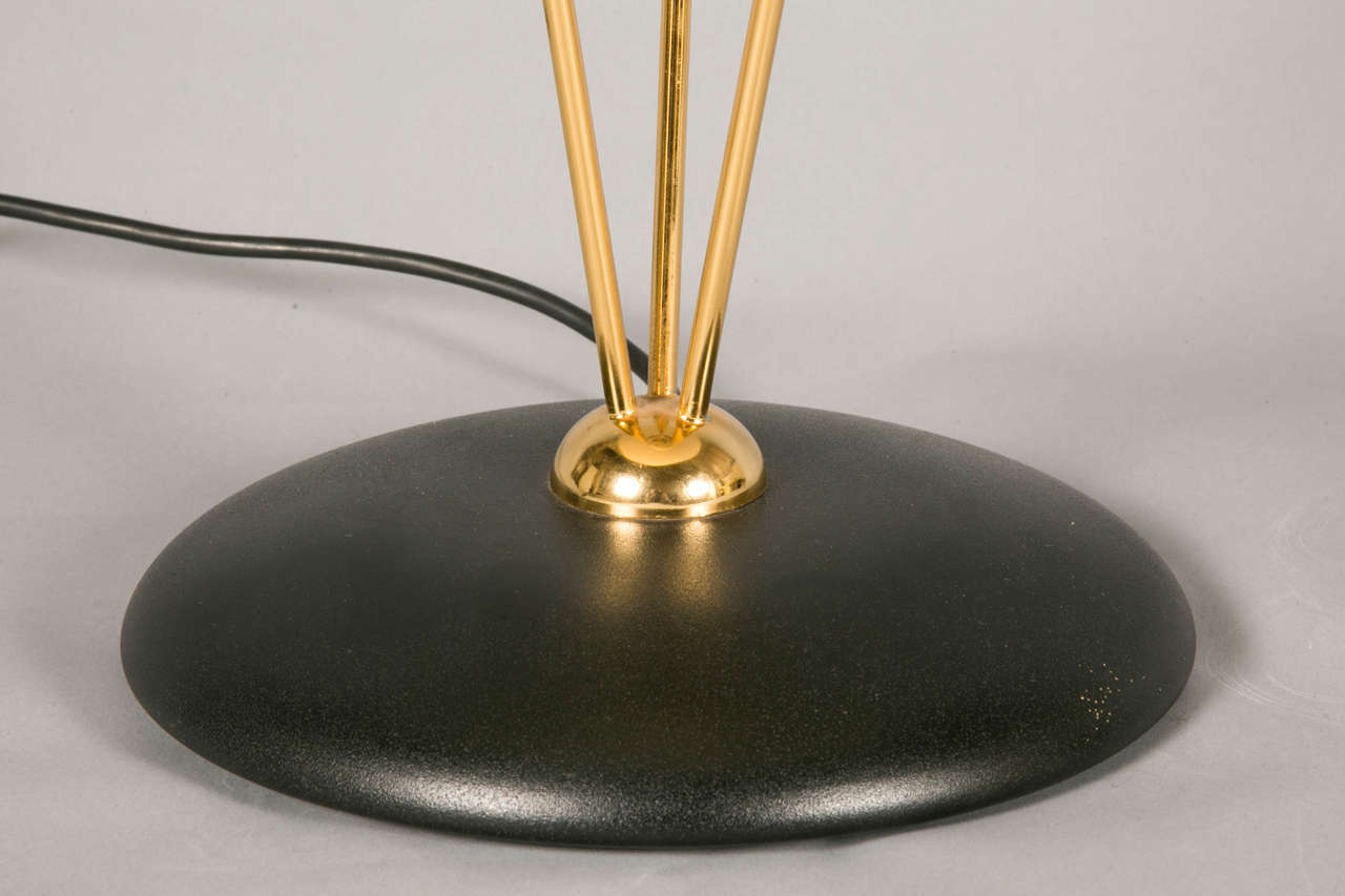 Brass Pair of Glass Table Lamps by Toso, Murano, circa 1970