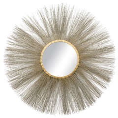 Circular Gilt Brass Mirror, Italy, 1950 7