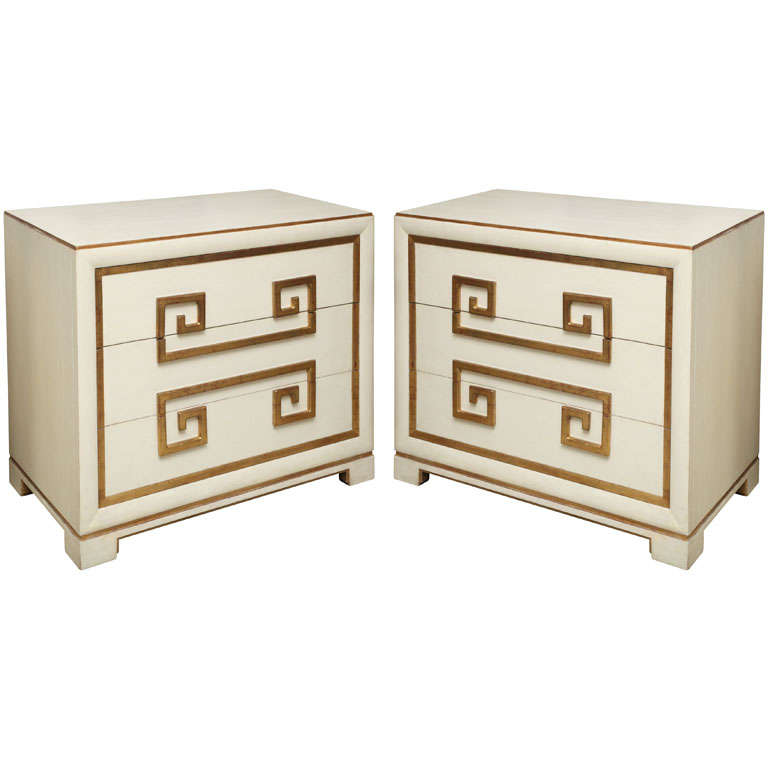 Pair Kittinger Mandarin 3 Drawer Commodes