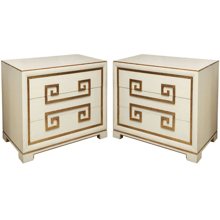 Pair Kittinger Mandarin 3 Drawer Commodes