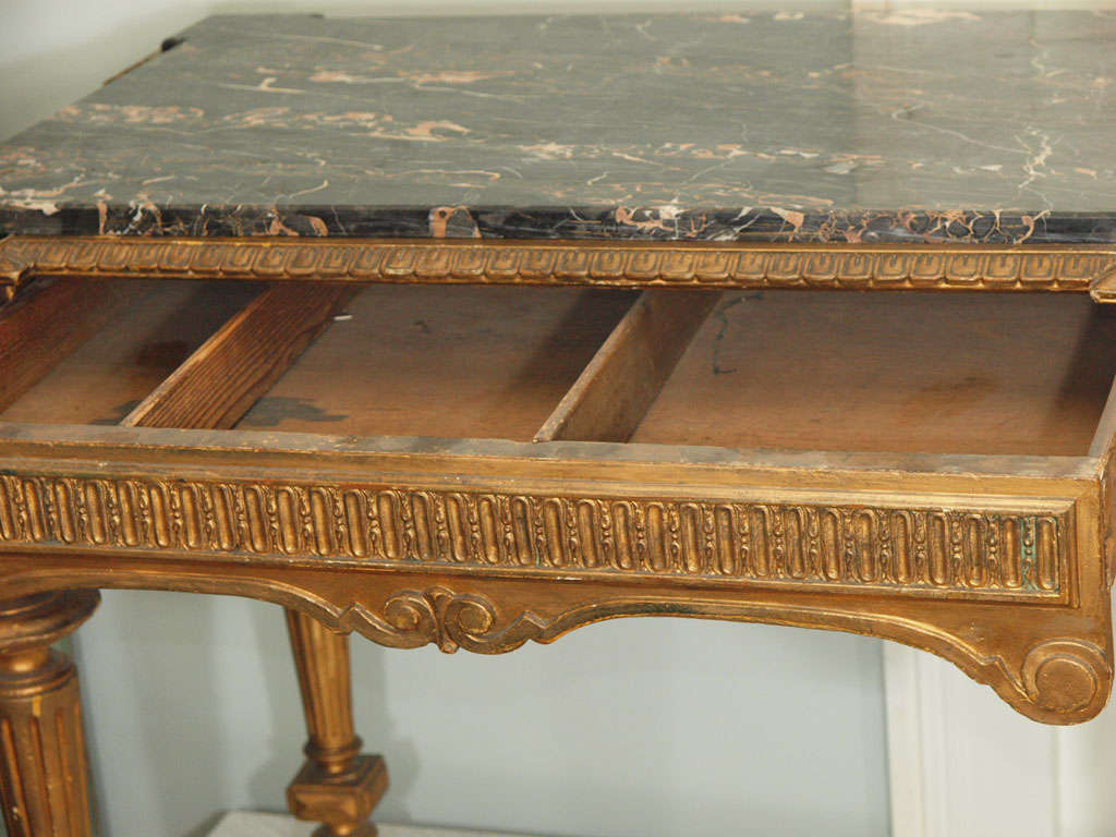 Giltwood LOUIS XVI STYLE CENTER TABLE W DRAWER For Sale