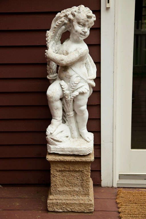 Pair of 1930's English Garden Putti's