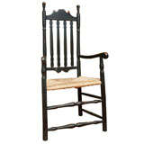 William & Mary Grungy " Back In Black "  Bannister Armchair
