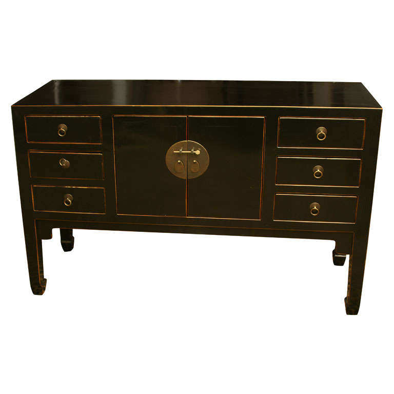 Black Lacquered Elmwood at 1stdibs