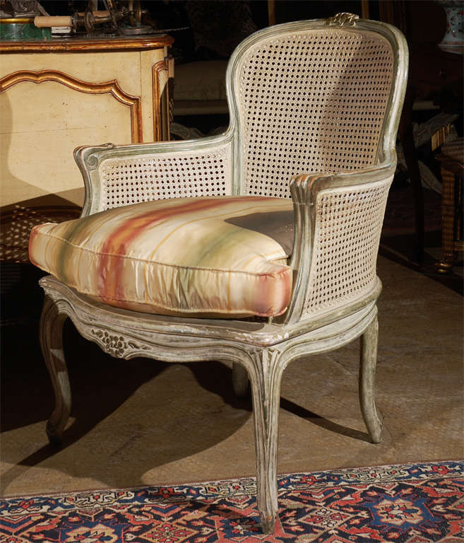 Pair of Caned French Armchairs 1