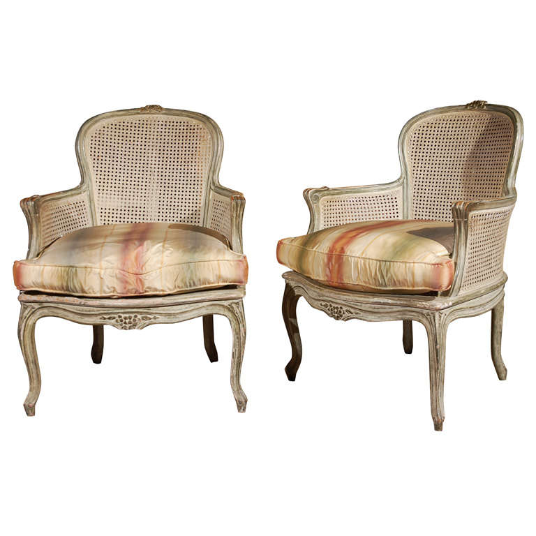 Pair of Caned French Armchairs