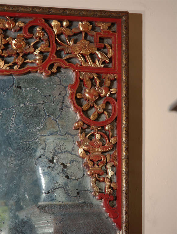 Large, Decorative ChineseStyle Mirror For Sale at 1stDibs