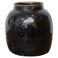 Chinese Rustic Black Glazed Pot