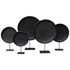 Striking Burmese Rattan Trays on Stands
