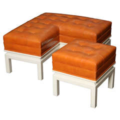 2-Piece, Tufted Ottoman by Grosfeld House