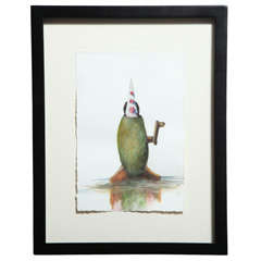 "Rocket Ship, " Watercolor by Joe Concra