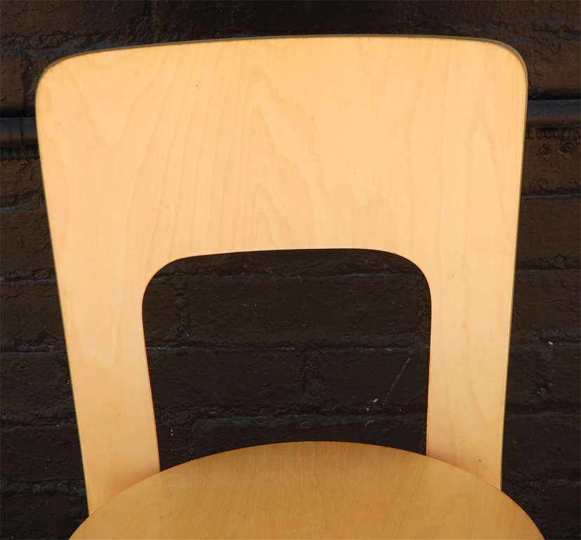 Finnish Alvar Alto Chair 66 Birch Side Chair For Sale