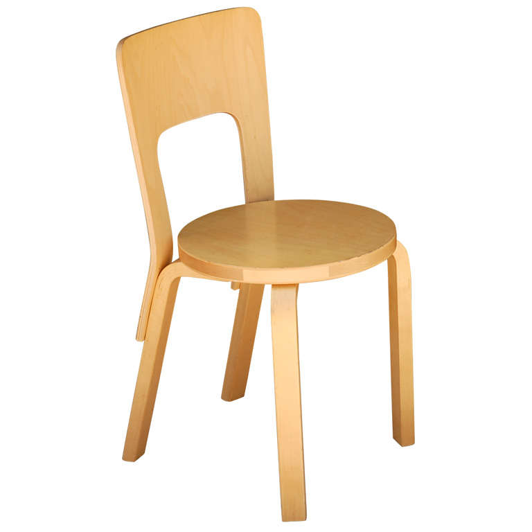 Alvar Alto Chair 66 Birch Side Chair For Sale