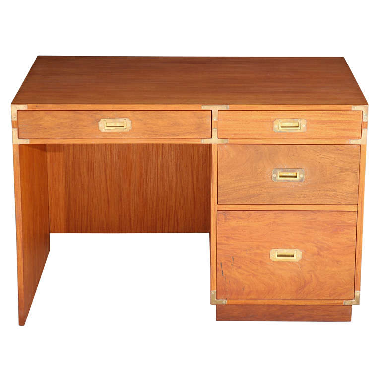 1960s Campaign 4-Drawer Desk For Sale
