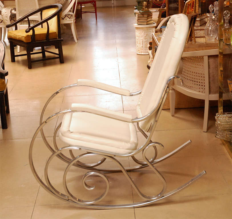 Mid-20th Century Maison Jansen Chrome Rocking Chair