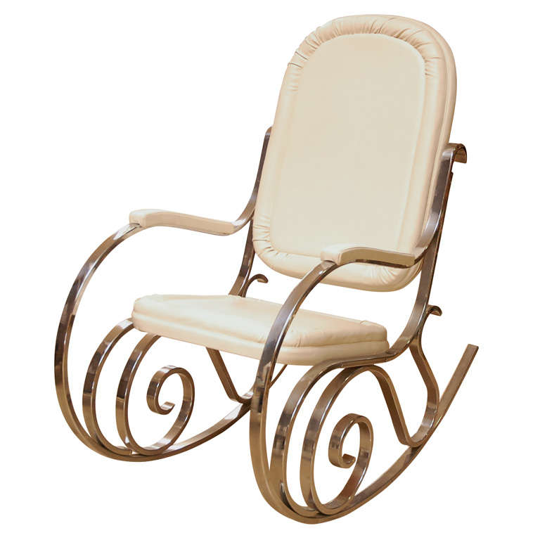 Maison Jansen Chrome Rocking Chair