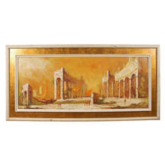 Signed large Mid-Century Landscape Painting