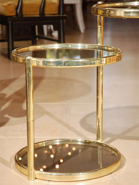 American 1970s Brass Swivel Go Go End Table