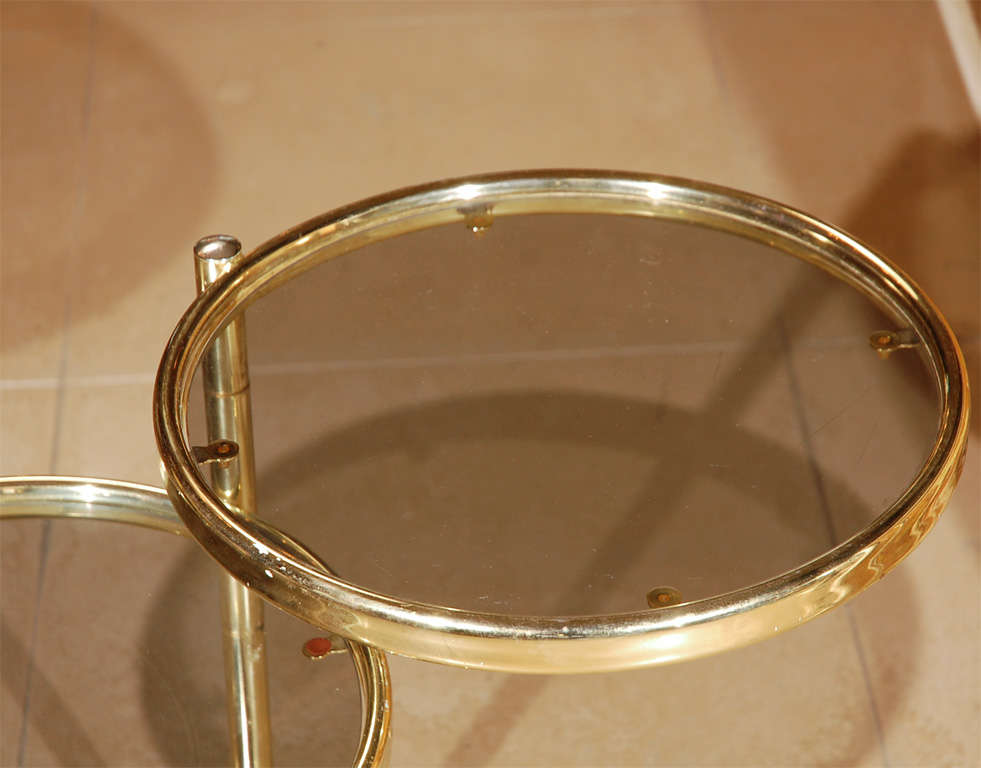1970s Brass Swivel Go Go End Table In Good Condition In South Pasadena, CA
