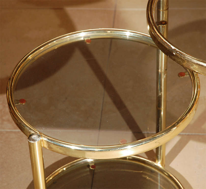 20th Century 1970s Brass Swivel Go Go End Table