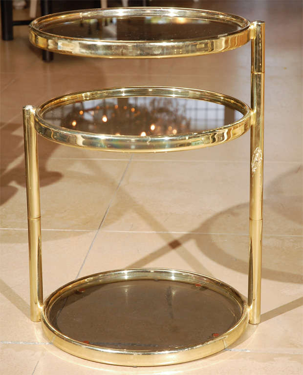 1970s Brass Swivel Go Go End Table 1
