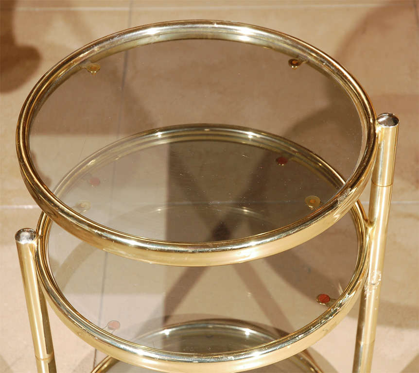 1970s Brass Swivel Go Go End Table 3