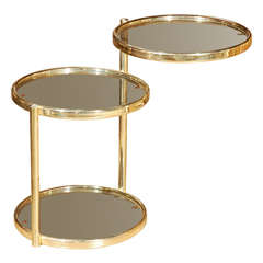 1970s Brass Swivel Go Go End Table