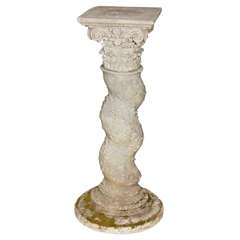 Vintage Mid Century Cast Cement Pedestal