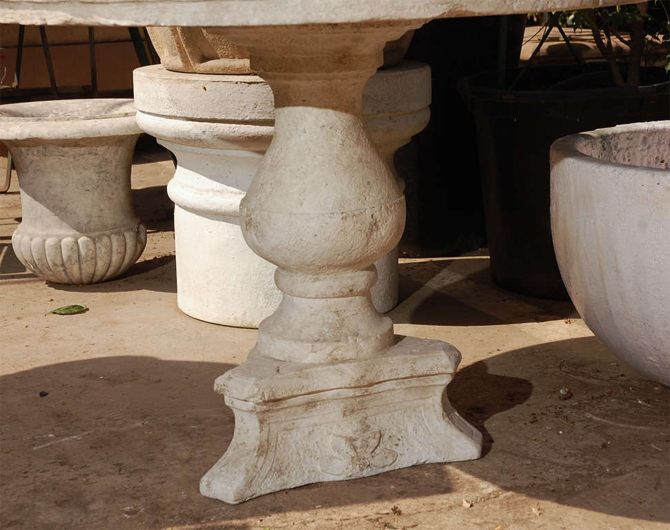 Composition Reproduction Italian Style Garden Table For Sale