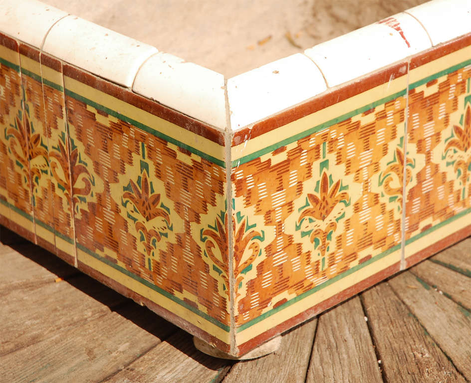 Mid-20th Century Argentinean  Yellow and Orange Tiled Rectangular Footed Planter