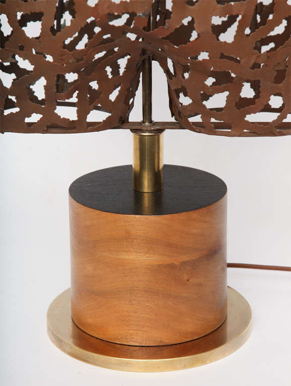 Mid-20th Century Italian 1960s Sculptural Torso Patinated Metal Table Lamp