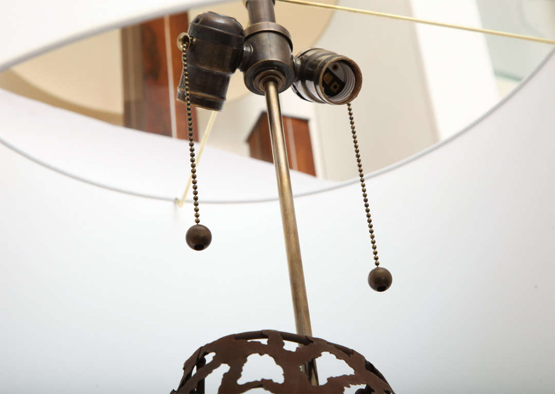 Brass Italian 1960s Sculptural Torso Patinated Metal Table Lamp