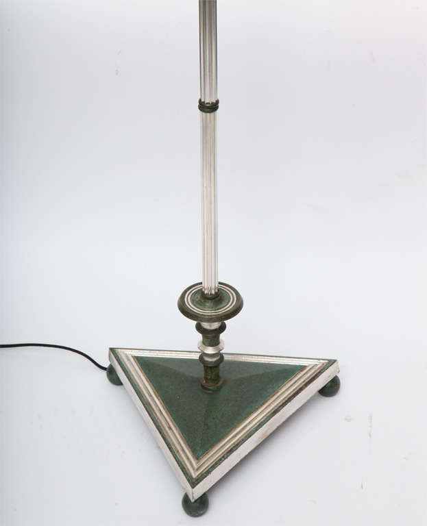 A 1920s Art Deco silvered and patinated bronze floor lamp.
New sockets and rewired
Shade not included