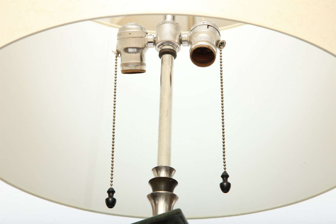 Floor Lamp Art Deco silvered and patinated bronze 1920's For Sale 2