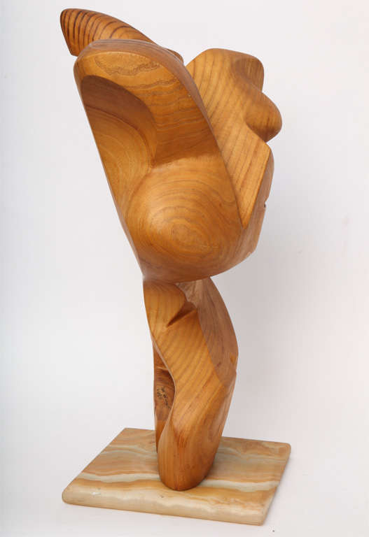 Modernist Abstract Wood Sculpture Signed Rolat Rustman 1