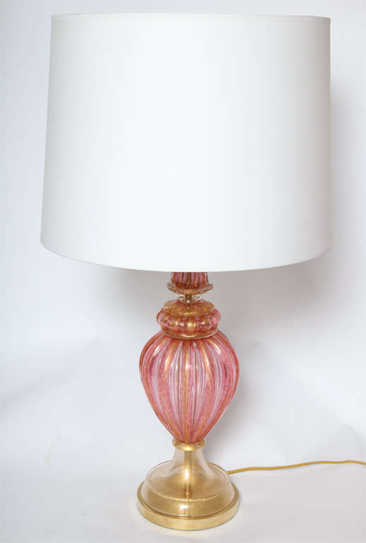 A Pair of 1940's Italian Art Glass Table Lamps by Seguso