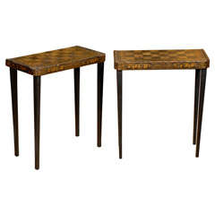 Pair of Checkerboard Side Tables