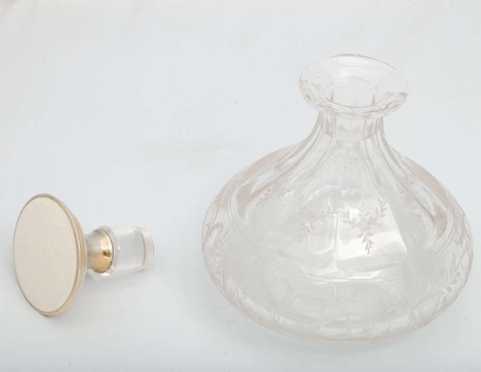 Sterling Silver-Gilt, White Enamel and Crystal Perfume Bottle 1