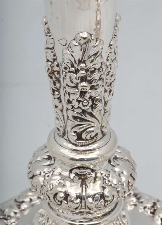 Unusually Tall Pair of Sterling Silver Georgian (George III) Candlesticks 4