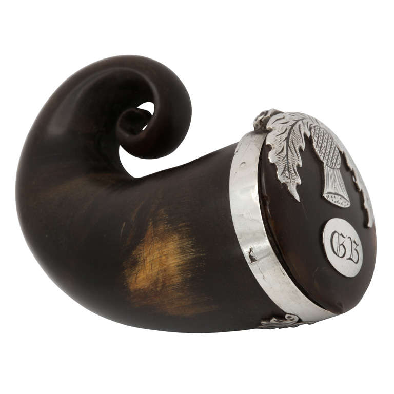 Scottish Sterling SilverMounted Horn Snuff Mull at 1stdibs