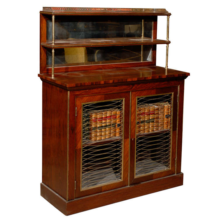 Regency Style Rosewood Chiffoniere with Brass Trim, England