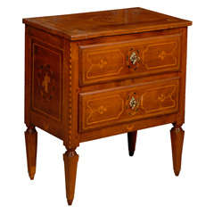 19th Century Neoclassical Inlaid Walnut Petite Commode
