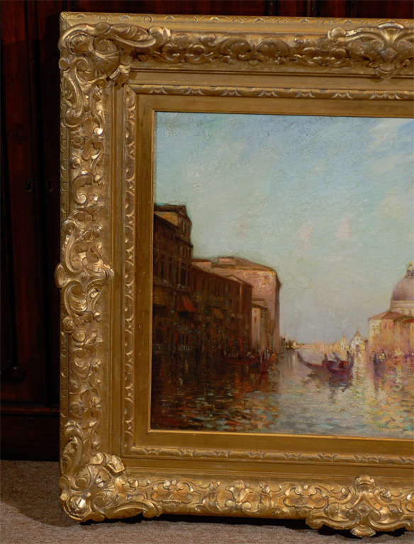 20th Century Large Venetian Landscape Painting, Signed 