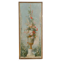 Large French Oil on Canvas Floral Painting, ca. 1890