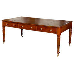 Large 19th Century English Mahogany Partner's Desk