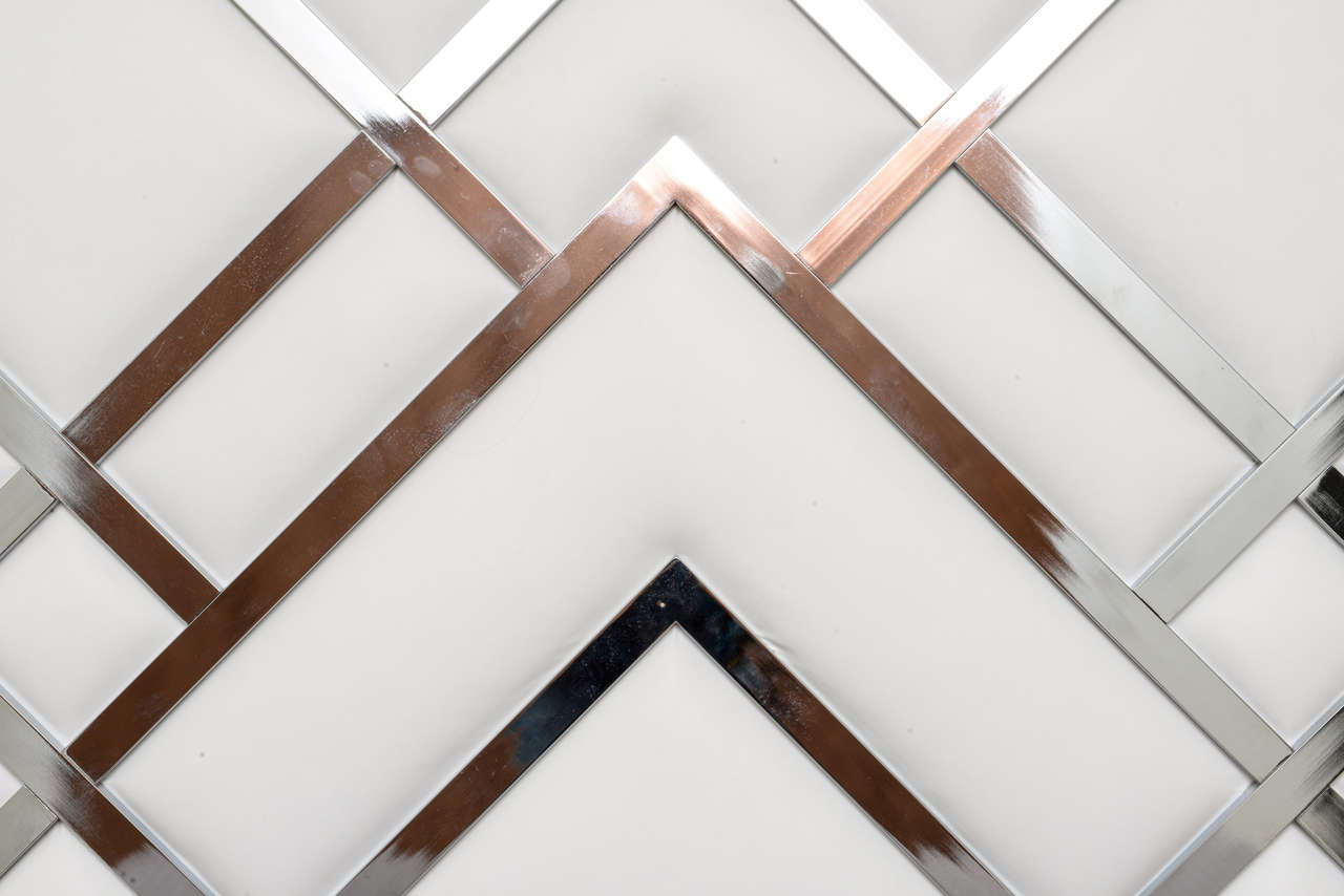 King Size D.I.A Headboard in Chrome and Faux Leather at 1stdibs