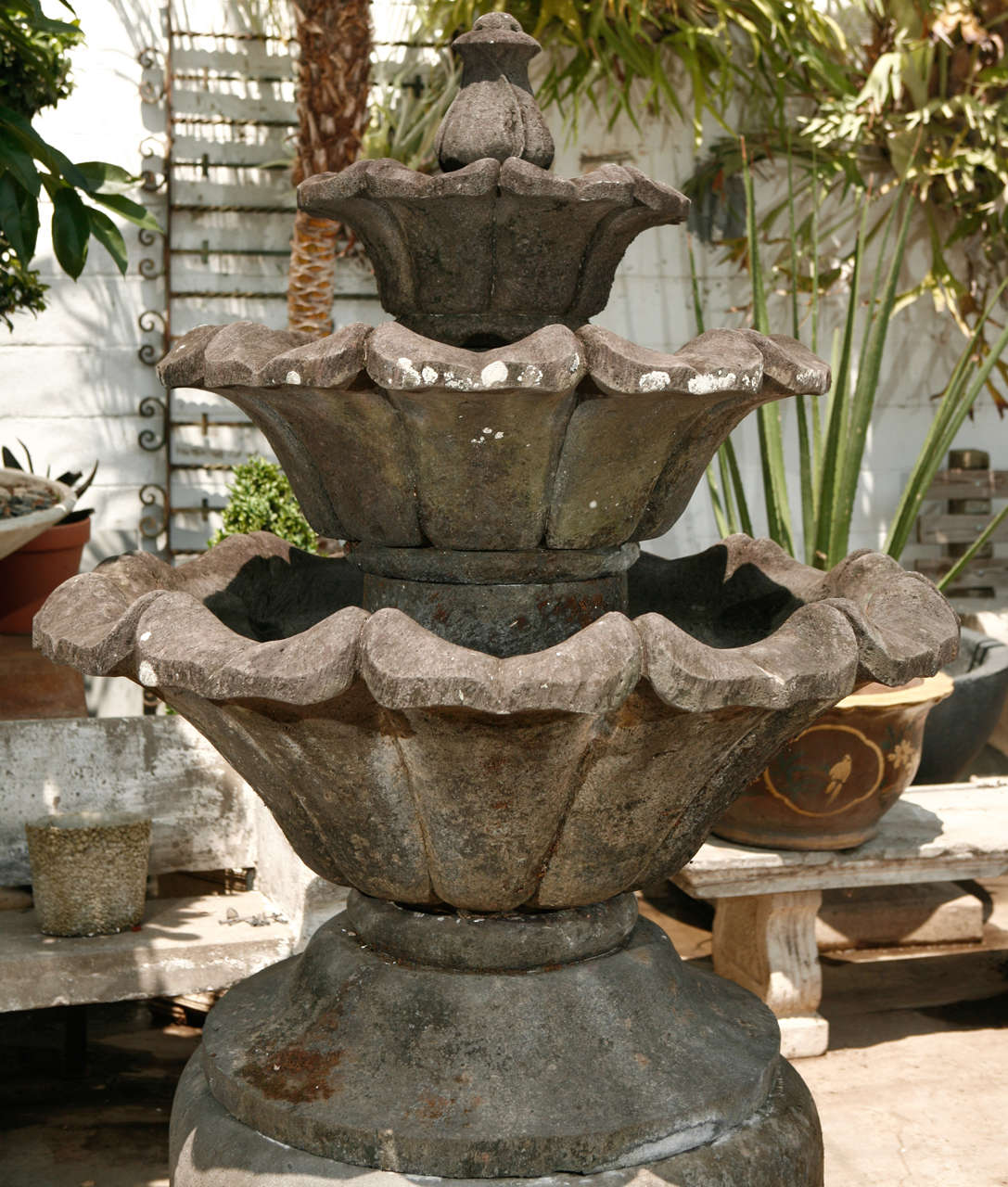 Indonesian Volcanic Stone Fountain For Sale