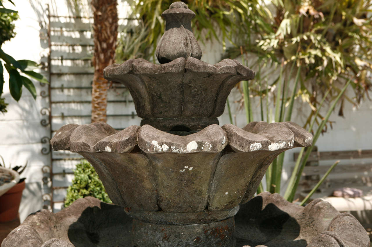 19th Century Volcanic Stone Fountain For Sale