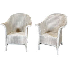 Pair Wicker Arm Chairs by Lloyd Loom